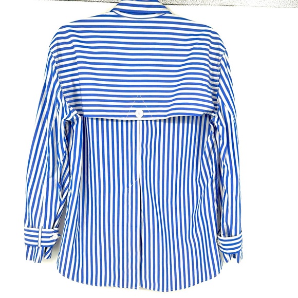 Sandro Paris Women’s Striped Classy Buttoned Shirt in Blue and White Sz Medium. - Picture 4 of 13